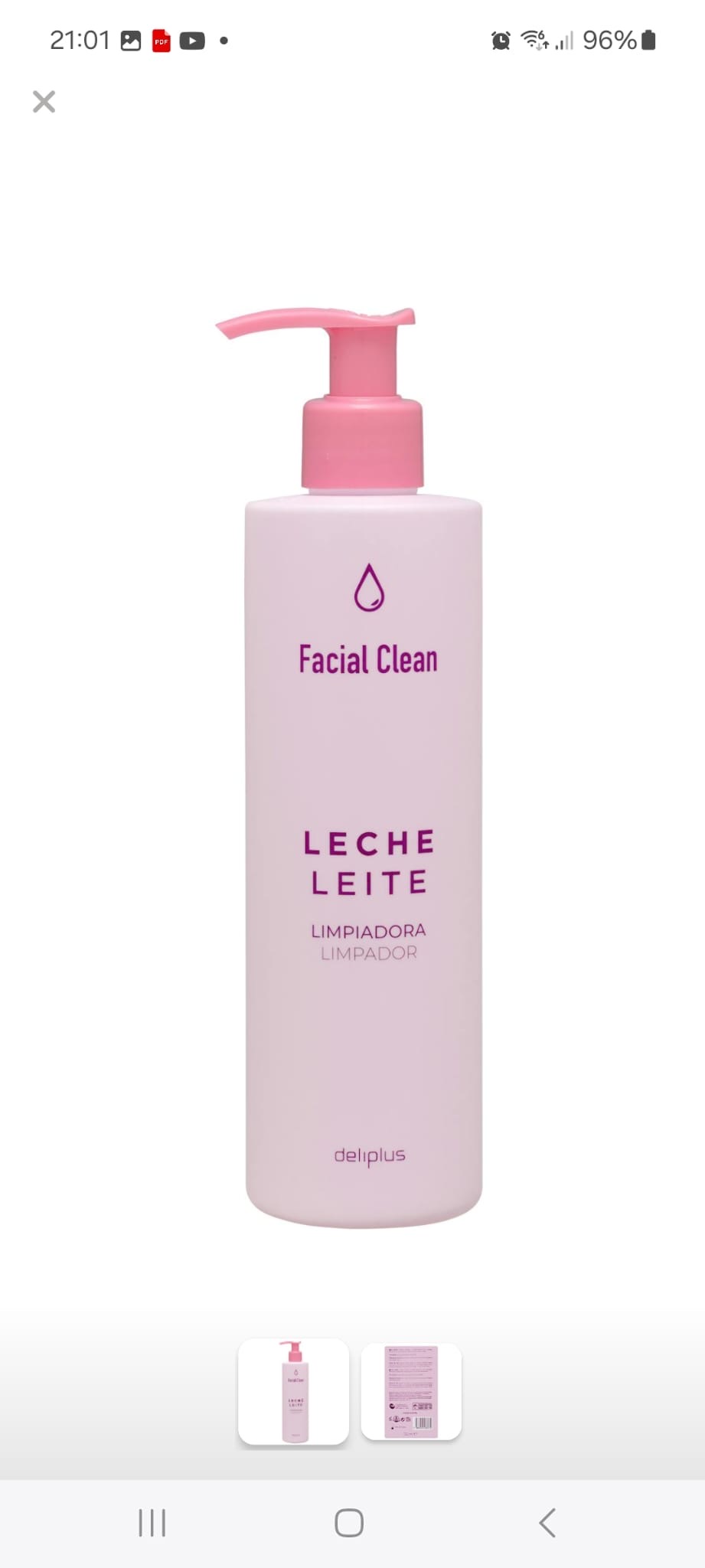 Facial clean lèche leite