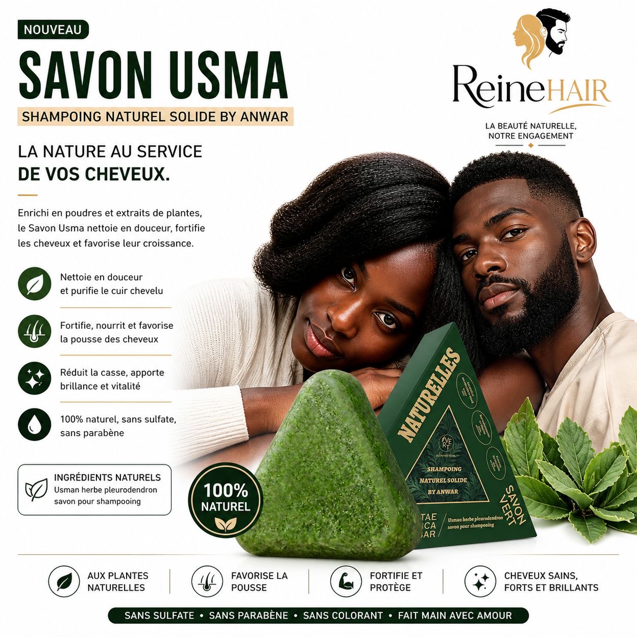 Savon Usma – Shampoing Naturel Solide | Reine Hair